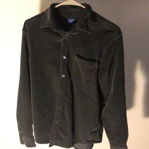 All black buttons down corduroys